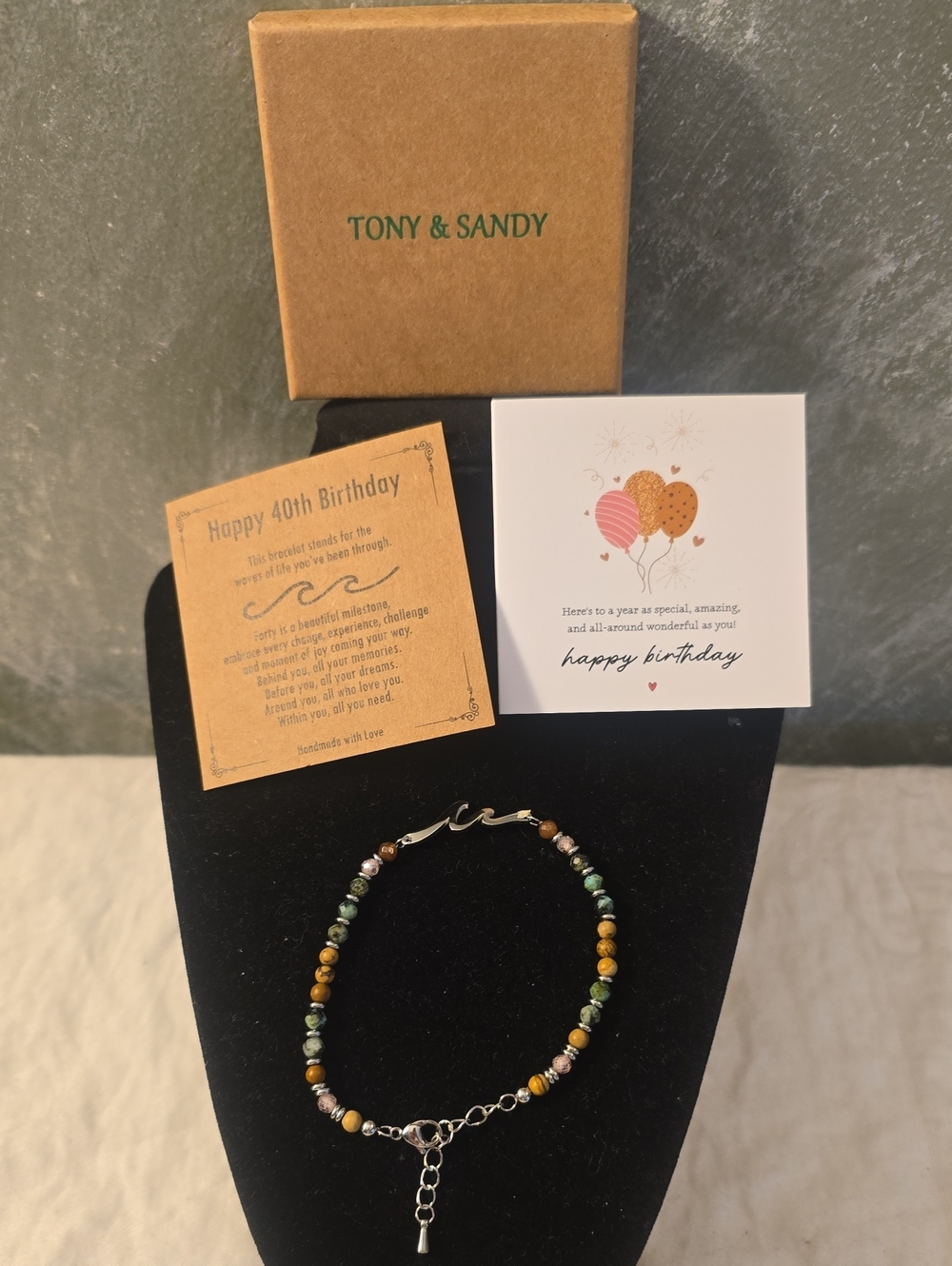 Happy 40th Birthday Bracelet For The Waves Of Life From Tony & Sandy New